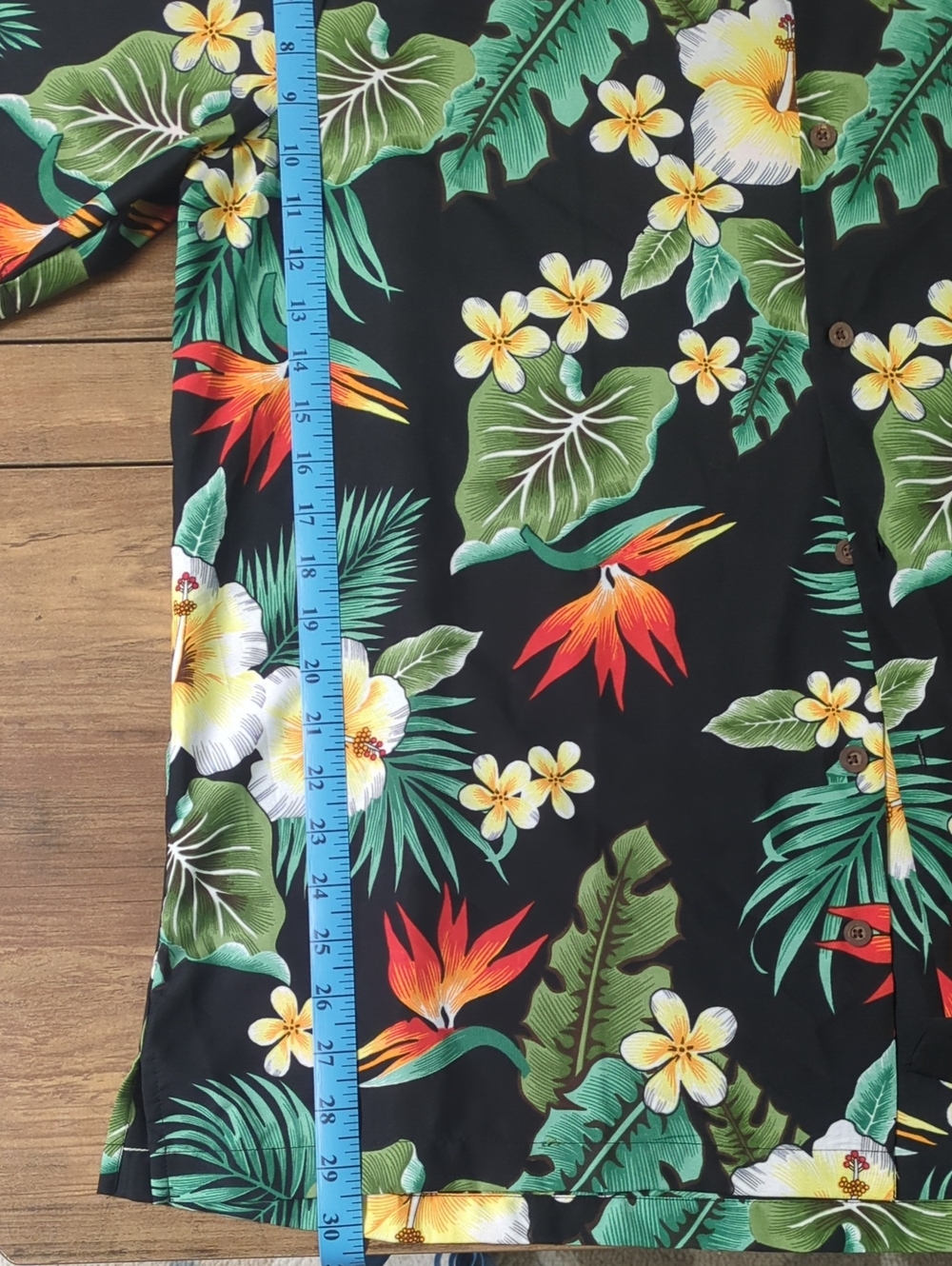 Alvish Tropical Floral Black Hawaiian Shirt - Picture 7 of 8